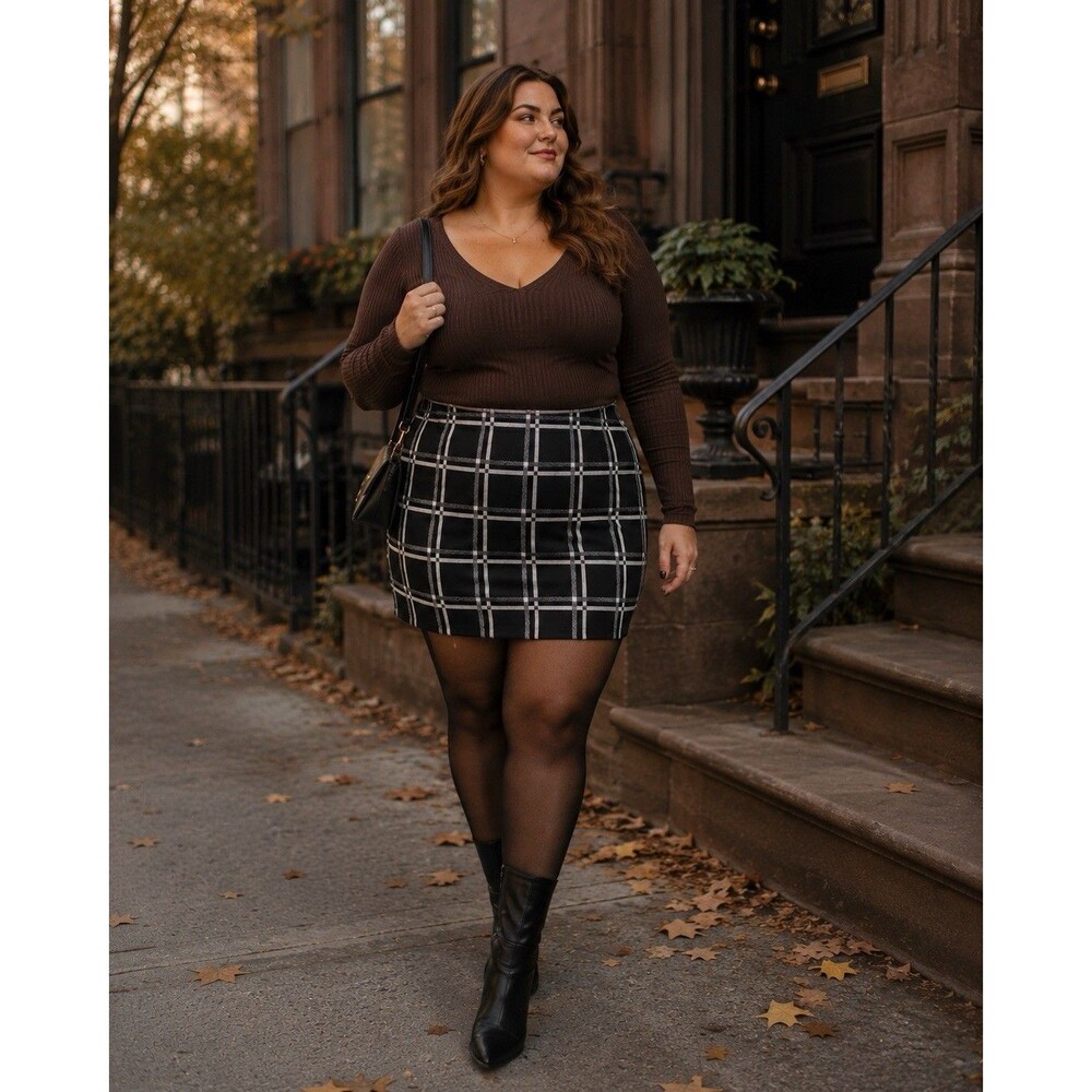 NWT Ann Taylor Black Windowpane Pencil Skirt Career Corpcore Office‎ Siren Sz 14